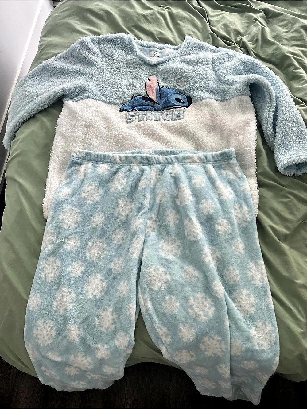 Disney Stitch Pajama Set Blue & White